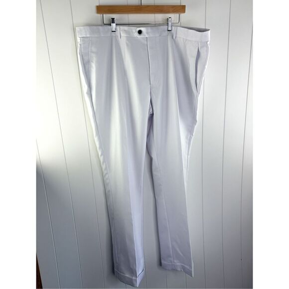 NWT Lorenzo Bruno Italian Design White Pants 50x43 Shiny Formal Suit Bottom $449 - Picture 1 of 11